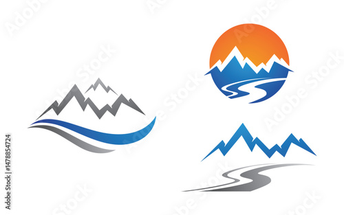 Mountain icon Logo illustration design Template v.1