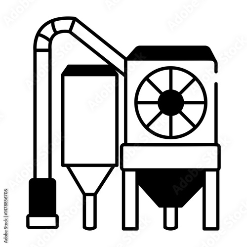 A hand drawn icon of grain dryer machine 
