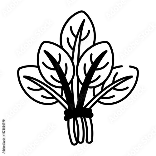 Hand drawn style icon of spinach bundle

