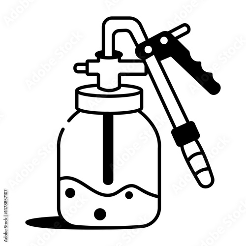 An icon of crop sprayer in doodle style
