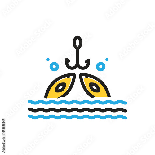 Multi color  icon for fishing