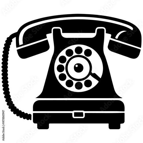 Retro Rotary Telephone Illustration.