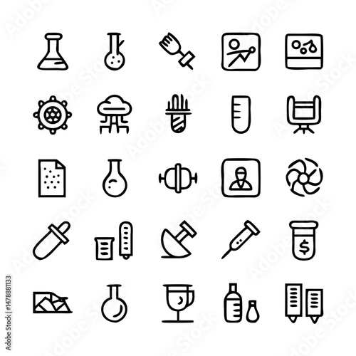 Simple Set of Science Related Vector Line Icons. Contains such Icons as Biology, Astronomy, Physics, Science Test, Lab and more. Editable Stroke. 