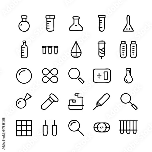 Simple Set of Science Related Vector Line Icons. Contains such Icons as Biology, Astronomy, Physics, Science Test, Lab and more. Editable Stroke. 