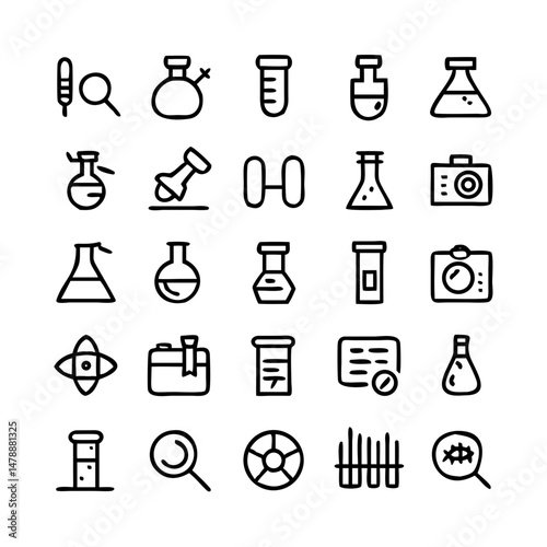Simple Set of Science Related Vector Line Icons. Contains such Icons as Biology, Astronomy, Physics, Science Test, Lab and more. Editable Stroke. 