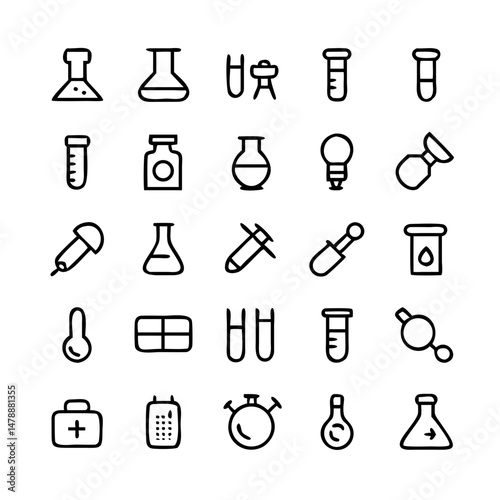 Simple Set of Science Related Vector Line Icons. Contains such Icons as Biology, Astronomy, Physics, Science Test, Lab and more. Editable Stroke. 