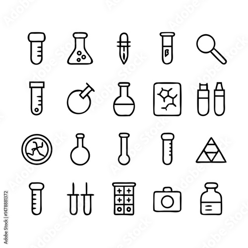 Simple Set of Science Related Vector Line Icons. Contains such Icons as Biology, Astronomy, Physics, Science Test, Lab and more. Editable Stroke. 