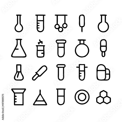 Simple Set of Science Related Vector Line Icons. Contains such Icons as Biology, Astronomy, Physics, Science Test, Lab and more. Editable Stroke. 