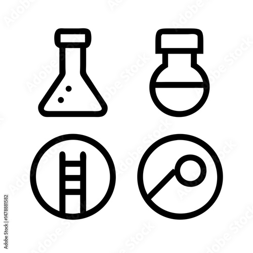 Simple Set of Science Related Vector Line Icons. Contains such Icons as Biology, Astronomy, Physics, Science Test, Lab and more. Editable Stroke. 