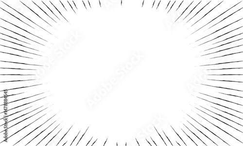 Manga Sunburst Speed Lines Background — Comic Book Action Effect Vector Illustration for Dramatic Impact