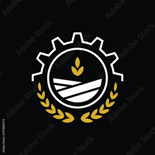 Minimalist Agriculture Engineering Logo Design