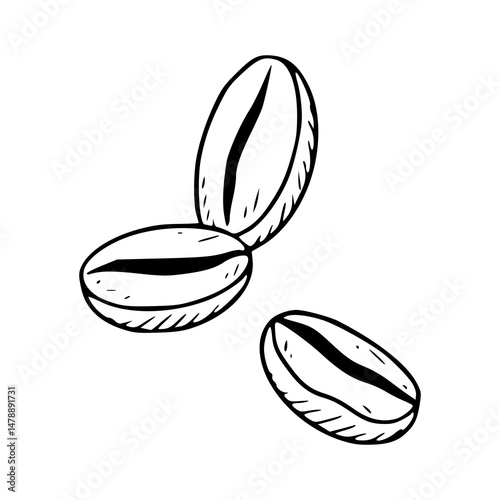 simple coffee beans outline graphic