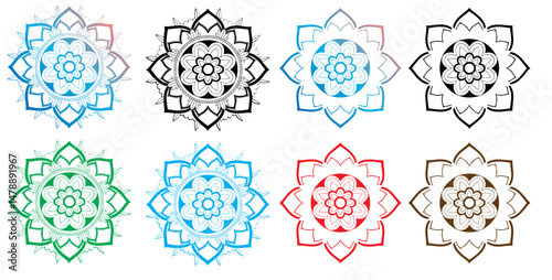 set of ornamental design elements