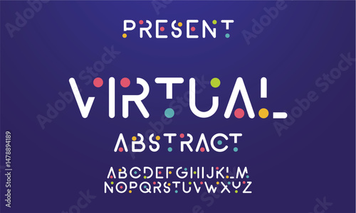 Modern abstract digital tech font. Logo creative font, type, technology, movie, digital, music, movie. Font and illustration in vector format.
