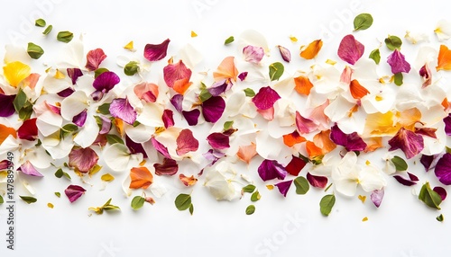 Wallpaper Mural Colorful flower petals artfully arranged on a white background. Torontodigital.ca