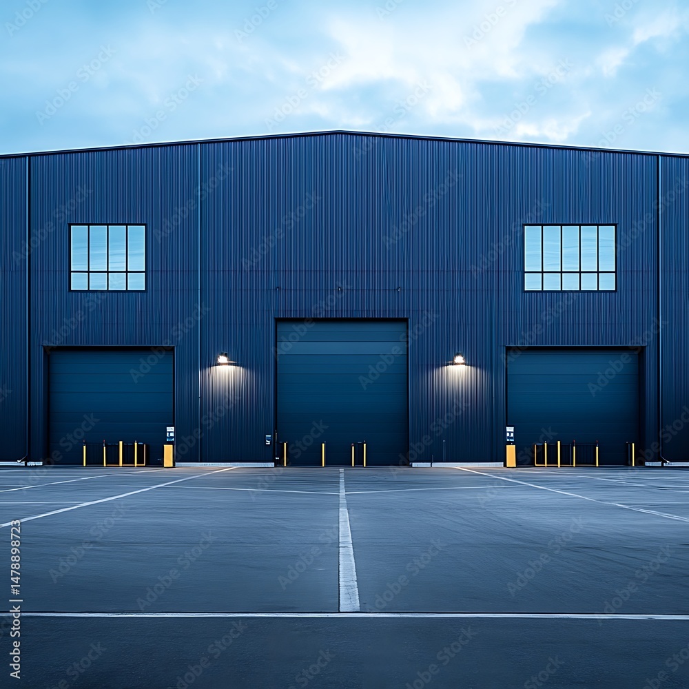 Fototapeta premium Industrial Warehouse Facade.
