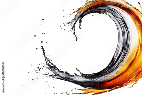 Glowing Red-Hot Lava Blended with Black Ferrofluid – Abstract Volcanic Energy Concept