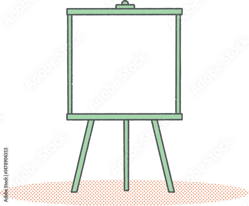 真っ白で何も描かれていないキャンパスとイーゼル