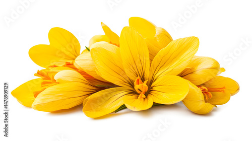 A bunch of yellow flowers are arranged in a row