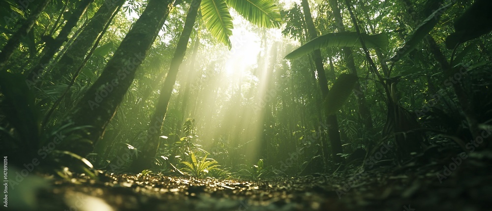 Obraz premium Lush Jungle Sunlight