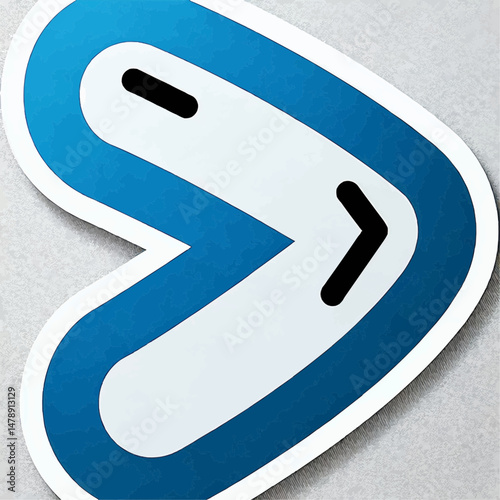 Simple Flat Greater Than Sign Vector