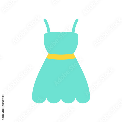Vector illustration of a dress flat vector illustration icon