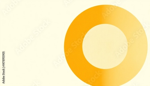 Minimalist composition with layered circular elements in varying shades of yellow on a light background for modern design and branding