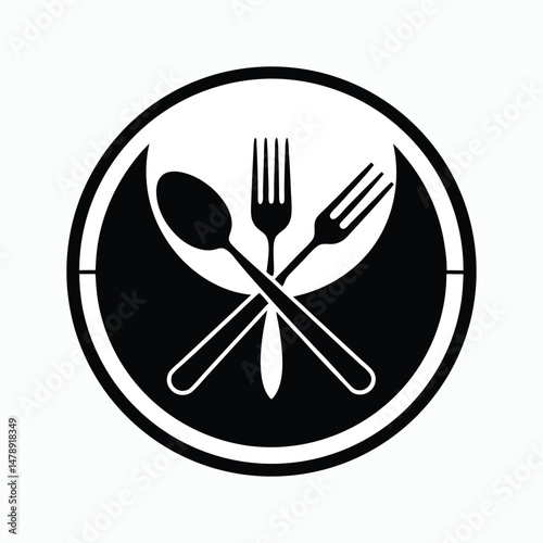 Restaurant Logo – Minimalist Design Icon for Culinary Branding