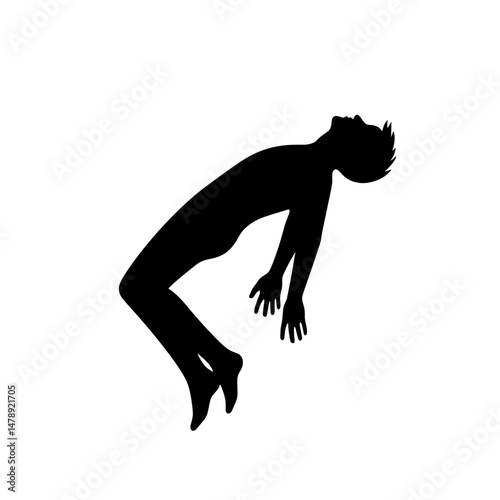 Man floating in air during alien abduction