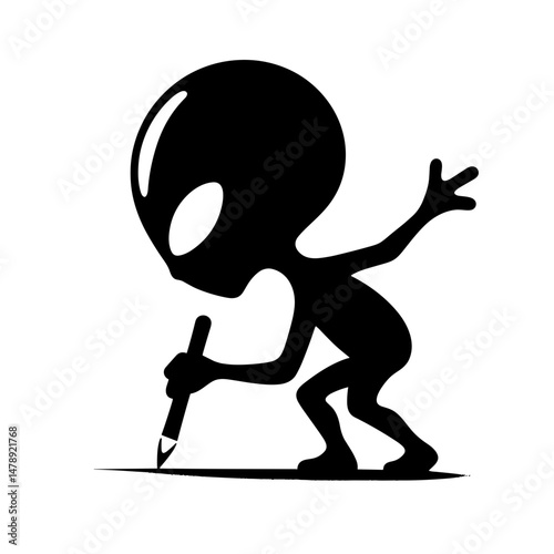 Alien writing or drawing on ground