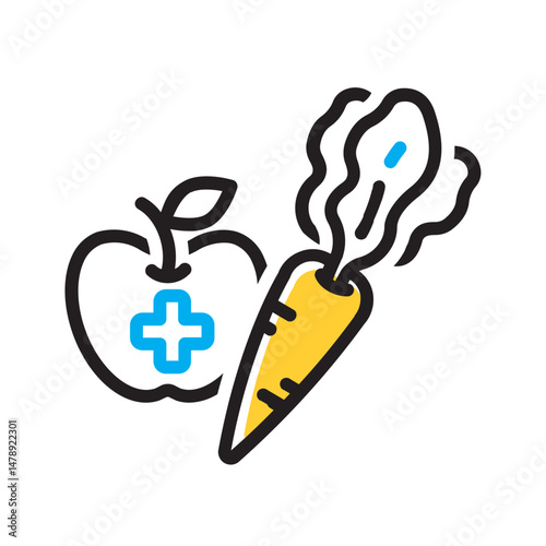 Vector multi color icon for Clinical nutrition