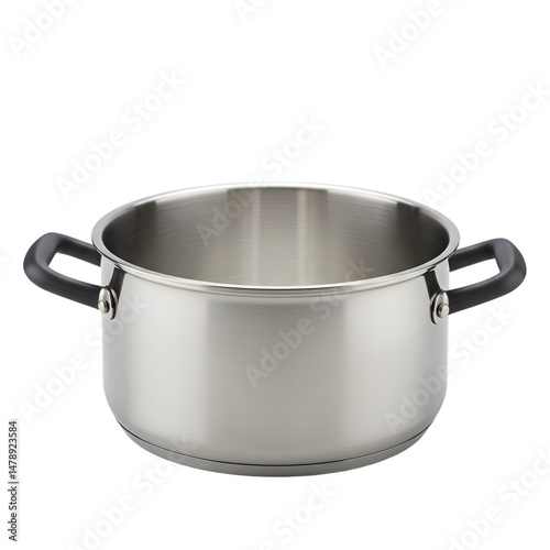 Stainless Steel Pressure Cooker with Steamer Basket on transparent background