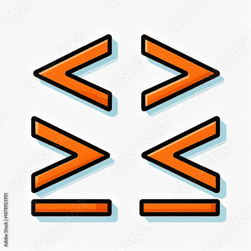 Flat Vector Icons of Comparison Signs