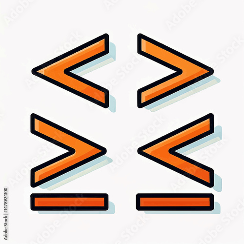 Flat Vector Icons of Comparison Signs