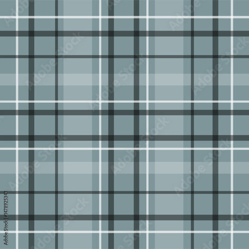Seamless blue and gray tartan plaid pattern with classic checkered textile design. Ideal for fabric, backgrounds, digital paper, and fashion prints.