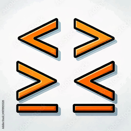 Flat Vector Icons of Comparison Signs