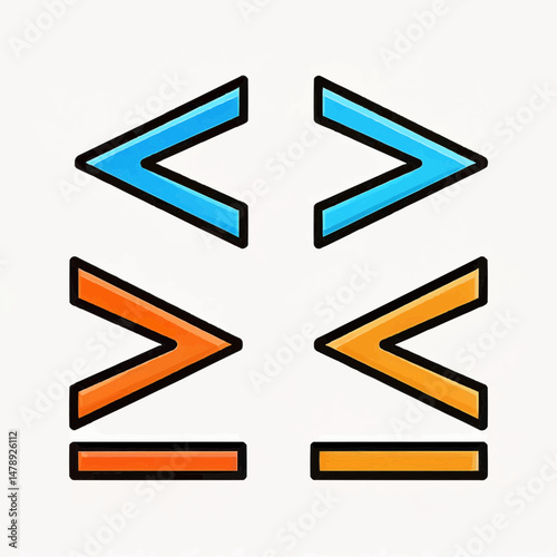 Flat Vector Icons of Comparison Signs