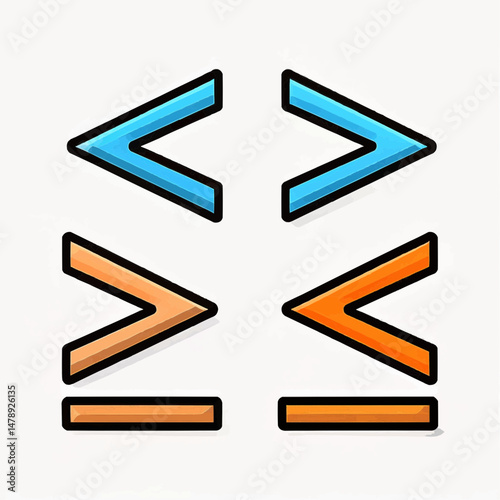 Flat Vector Icons of Comparison Signs