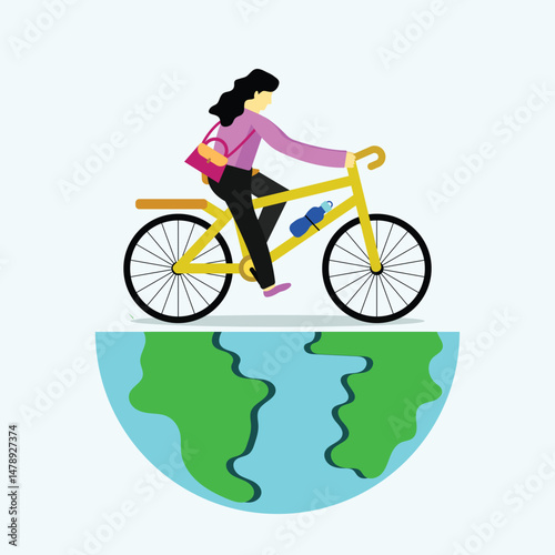 World bicycle day. someone on a bicycle