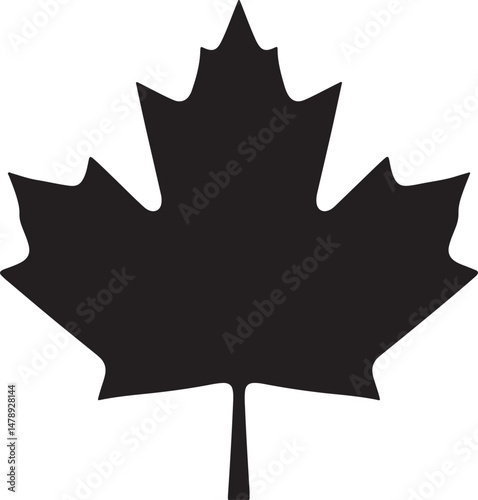 Maple leaf icon, Canadian maple leaf silhouette vector