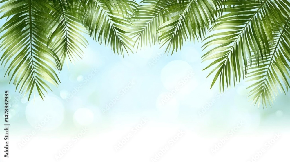 Fototapeta premium Tropical Palm Leaves Summer Vacation Paradise