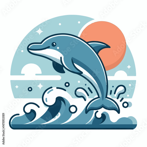 dolphin, nature, sea, ocean, fish, animal, aquatic, mammal, marine, water, blue, underwater, life, wild, swim, vector, isolated, wildlife, background, illustration, cute, fin, aquarium, fun, whale, gr