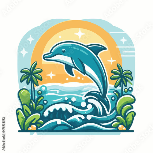 dolphin, nature, sea, ocean, fish, animal, aquatic, mammal, marine, water, blue, underwater, life, wild, swim, vector, isolated, wildlife, background, illustration, cute, fin, aquarium, fun, whale, gr