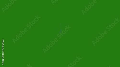 Thunder top high Resolution effect green screen,on green screen isolated with chroma key, Green screen 4K animation, isolated on green screen background.