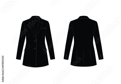 Garment silhouette. This image depicts black silhouettes of various clothing items, showcasing fashion, textile design, and apparel concepts. Vector clipart illustration design.