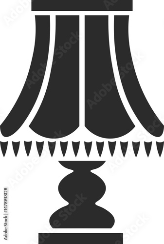 vintage lamp shade icon in dark grey, editable vector illustration