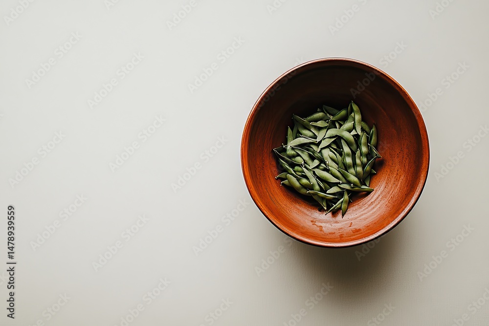 Edamame Treat Fresh green soybeans in rustic bowl with healthy snack. Edamame Treat Fresh green soybeans in rustic bowl with healthy snack.