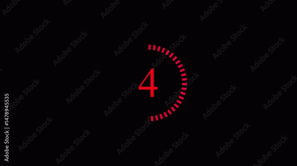 10 seconds countdown timer animation from 10 seconds to 0 seconds with alpha channel , 10 second countdown timer on a transparent background.