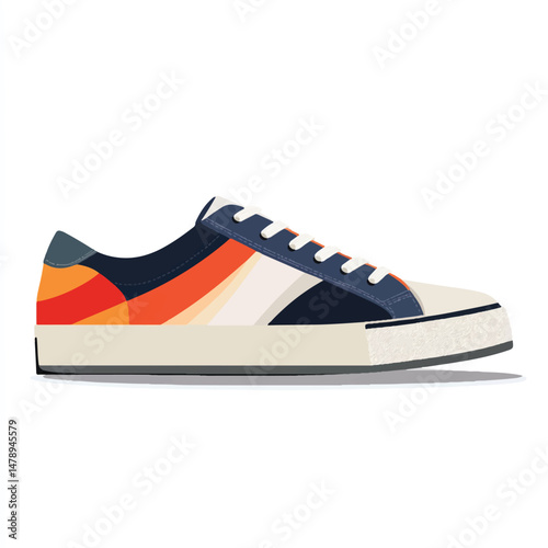 a Canvas low top sneakers with strip design