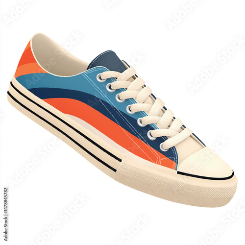 a Canvas low top sneakers with strip design